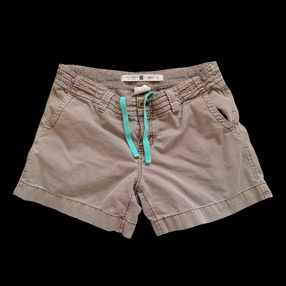 GAP Pants - Y2K‎ GAP Women Brown Chino Utility Shorts Teal Drawstring Eyelet Waist Size 6